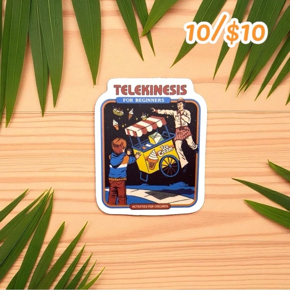 Telekinesis For Beginners Vinyl Sticker Retro Humor, Psychic Powers, Paranormal - Picture 1 of 1